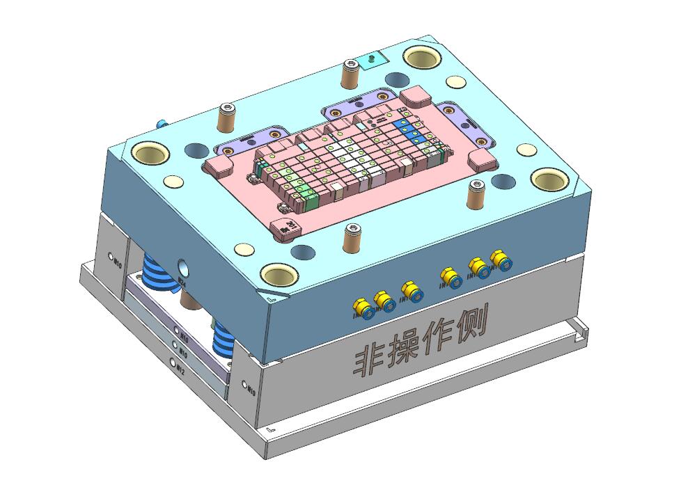 电池盖冷流道小水口注塑模具公模图